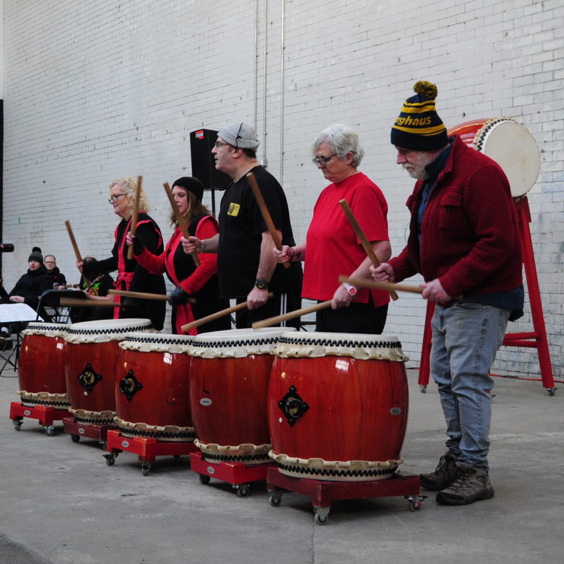 Taiko drumming in glasgow performance Clydside Market Halls